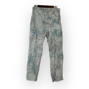 Nigel Xavier Upcycled Bleached Jeans Women's Med High Waist Ankle Patchwork OOAK